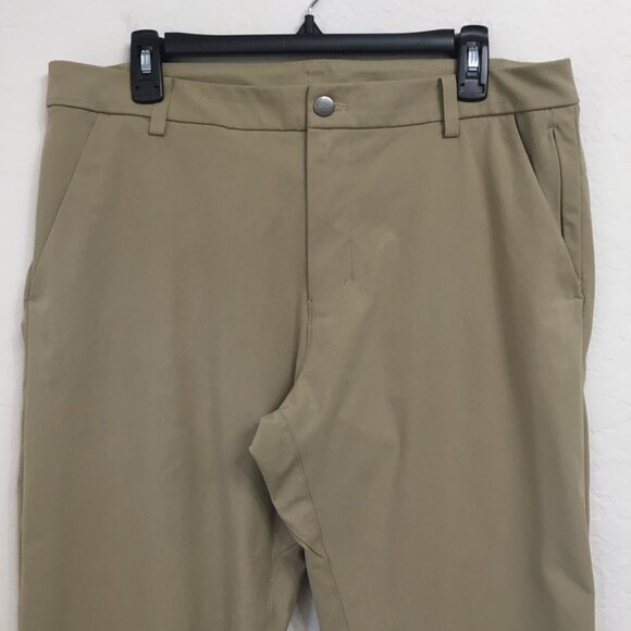 Lululemon Commission Pant Classic Mens Size 34 x 28 Stretch 5 Pockets Beige - Picture 2 of 15